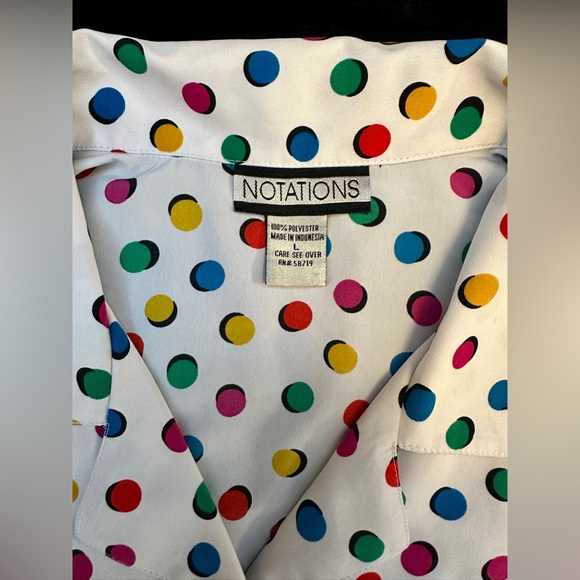 Vintage Polka Dot Shirt Size L - Picture 8 of 9